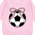 thumbnail image 3 of Inktastic Girls Soccer Ball Coquette Bow Toddler Sweatshirt, 3 of 4