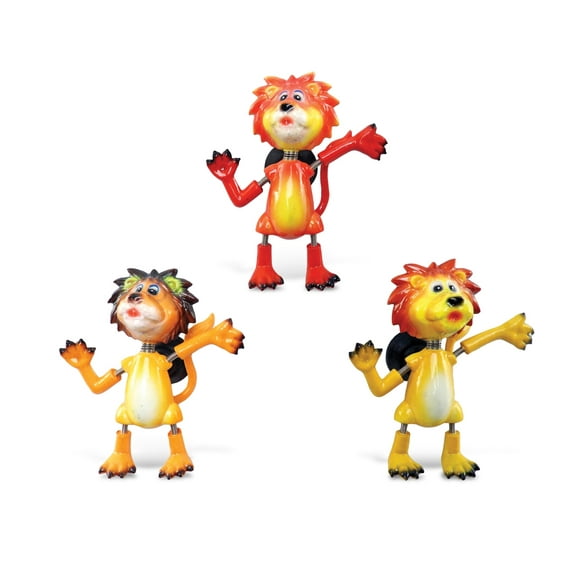 CoTa Global Lion Refrigerator Bobble Magnets Set of 3 - Assorted Color Fun Cute Zoo Wild Animal Bobble Magnets For Kitchen Fridge & Locker, Home Decor & Cool Office Decor Novelty Accessory - 3 Pack