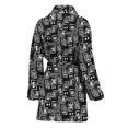 thumbnail image 2 of Black Adinkra Symbols Pattern Women Bathrobe One Size Univeral Fits Fashion Lightweight Plush Fleece Long Robe For Women, 2 of 3