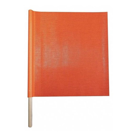 Handheld Warning Flag, Vinyl Coated Mesh, 18 in Height, 24" Length, Orange