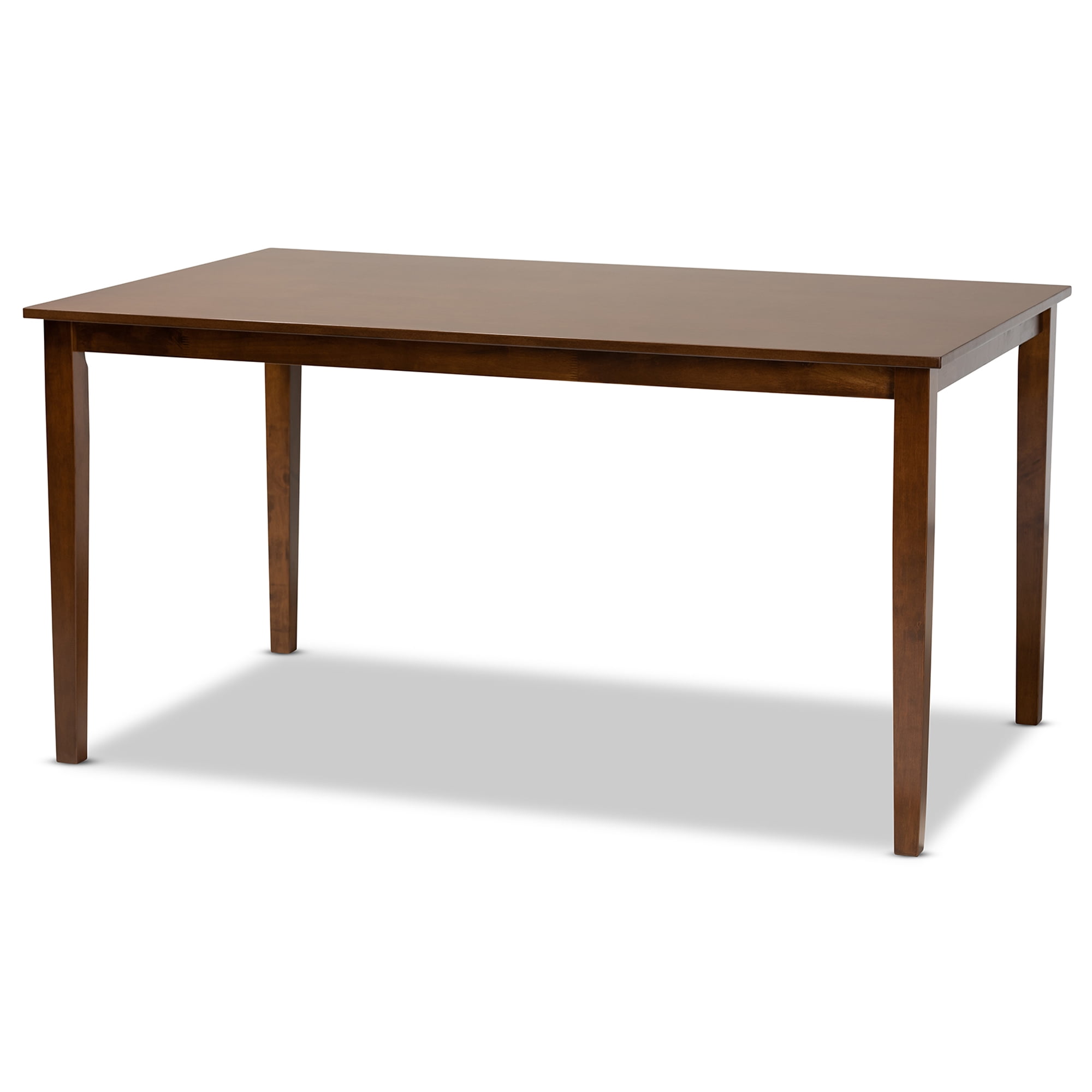 Baxton Studio Caron Modern and Contemporary Grey Fabric Upholstered and Walnut Brown Finished Wood 7-Piece Dining Set