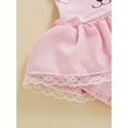 thumbnail image 6 of Bagilaanoe Newborn Baby Girl Easter Rompers Dress Cartoon Print Sleeveless Bodysuit 6M 12M 18M 24M Infant Backless Lace Trim Ruffles One Piece Jumpsuit, 6 of 8