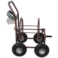 thumbnail image 3 of Expressions Bronze Metal Hose Reel Cart with Wheels, Heavy Duty, 250 Ft Hose Capacity, 3 of 10
