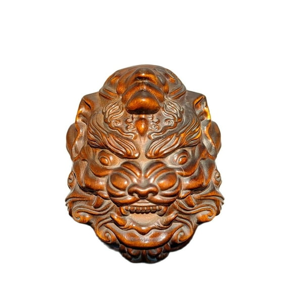 vintage wooden mini small tiger figurine wood carving decoration statuette gift