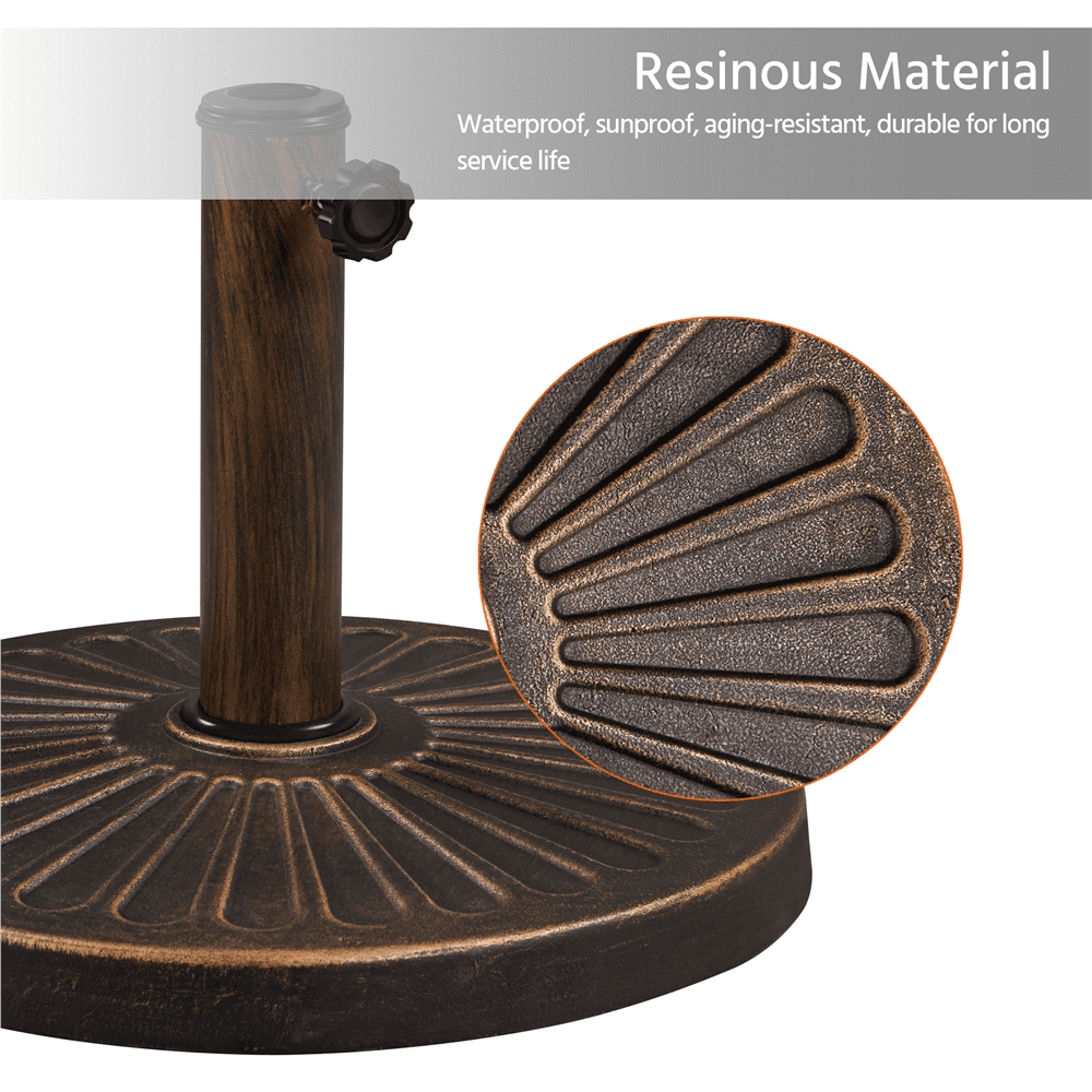 Renwick 22lb Heavy-Duty Umbrella Base, Fits 1.5"/1.9" Poles, Bronze