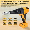 thumbnail image 4 of Dewalt 20V Cordless Rivet Gun, 1/8", 5/32", 3/16" Brushless Rivet Gun, 20 Rivets and LED Light, 3 Adapters, Automatic Electric Rivet Nut Guns, 4 of 5