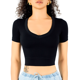 thumbnail image 1 of Playera Mujer Casual Crop Top Stretch Cómoda Blusa Corta, 1 of 5