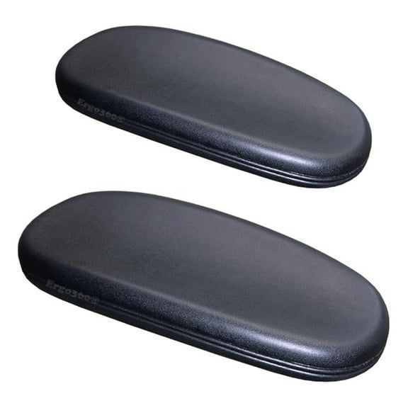 Office Chair Arm Pads - Complete Pair with Screws - Comfortable Armrest Cushions for Desk Chairs - 4" Screw Hole Spacing - Black