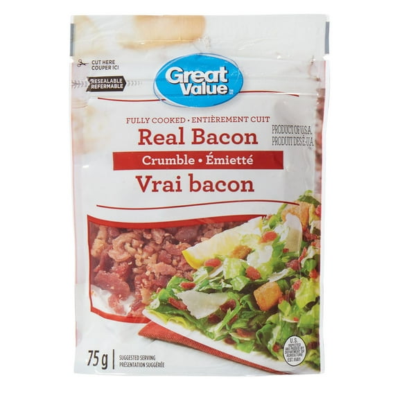 Vrai bacon émietté de Great Value 75 g