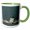 Green/White, variant on 3drose, Image of Beautiful Dark on Aqua Green Damask Design, Off White Flowers, 15oz Mug
