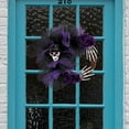 thumbnail image 6 of RnemiTe-amo Halloween Skull Wreath for Front Door,16 Inch Skeleton with Rose Wreath Halloween Skull Leaf Ornaments,Gothic Garland Creepy Decor for Home, 6 of 6