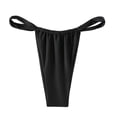thumbnail image 7 of Staron Women Bikini Swim Bottoms Solid Color Thong Ruffle Swim Shorts Casual Beach Pool Bathing Suit, Black XL, 7 of 7