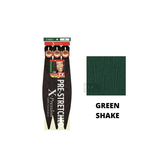 Outre X-Pression Ultra Braid Pre-Stretched 52" 3x (Color #Greenshake) 3pack Bundle Deal!