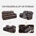 thumbnail image 2 of Golden Furniture 3 PCS Living Room Set, Faux Leather Recliner Sofa Set, Recliner Sofa Couch, Loveseat and Chair, 2 of 7