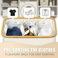 thumbnail image 2 of Bathola Hampers for Laundry Basket with Lid, 160L Extra Large 3 Section Clothes Divided Organizer for Bedroom, Laundry Room, Dirty Clothing Hamper, 2 of 6