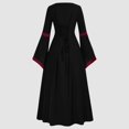 thumbnail image 4 of Huanglei Robe Femme Style Rétro Manches Trompette Longue Robe Vintage Longueur Médiévale Robe Gothique Femme, 4 of 4