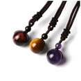 thumbnail image 4 of Collar de ojo de tigre de 16 mm con colgante de obsidiana natural y amatista adecuado para hombres y mujeres, 4 of 6