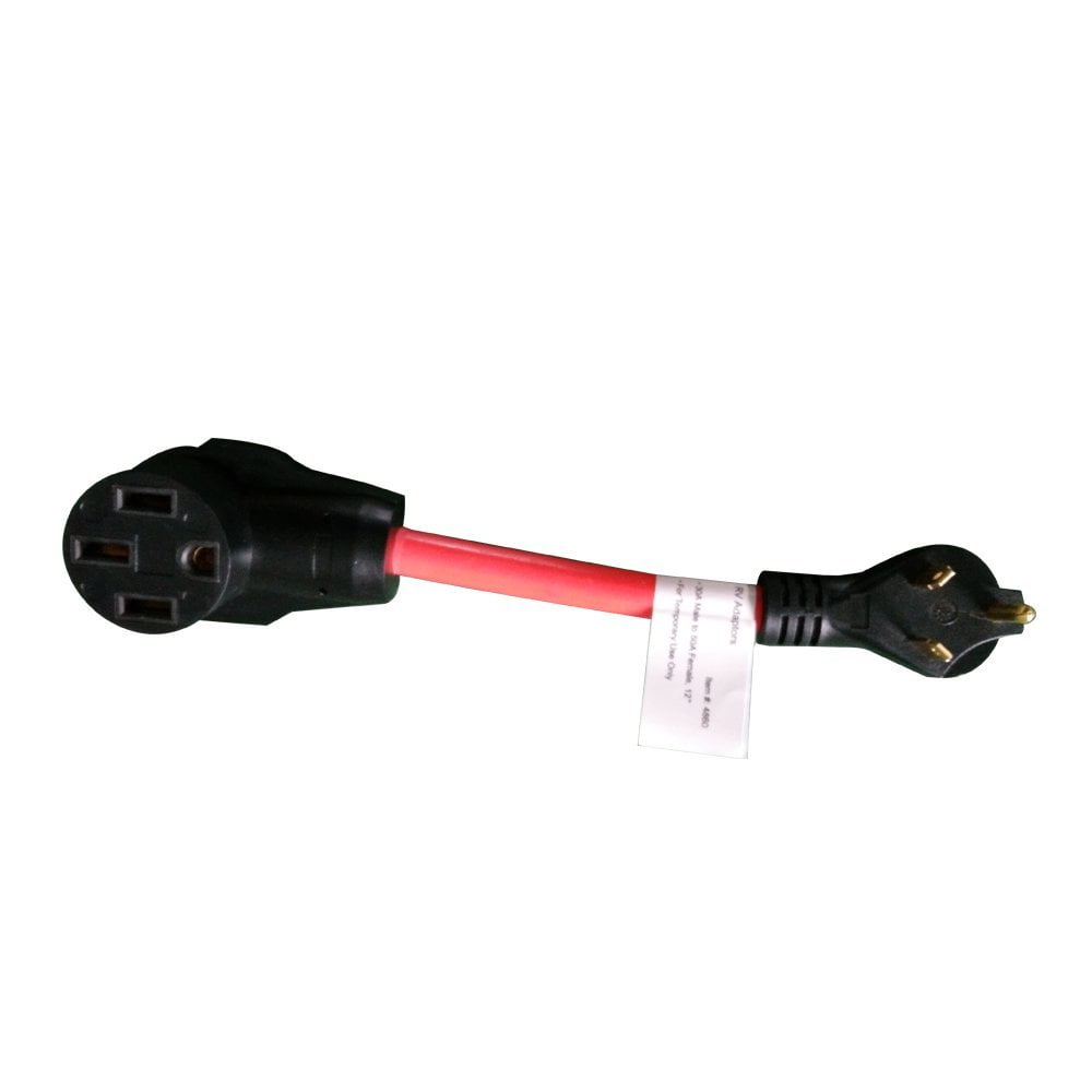 RV Heavy Duty 15A Male to 30A Female Power Cord Wire Plug Adapter w/ Twist Lock