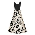 thumbnail image 4 of YFELWZ Womens Plus Size Spring Summer Print Elegant Dress Beige M, 4 of 5