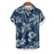 thumbnail image 4 of Blusa y camisa de manga corta con cuello vuelto para hombre, informal, a la moda, con estampado de bolsillo y botones, de poliéster., 4 of 5