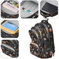 thumbnail image 4 of Basketball and Flame Gray Pattern Cute School Backpack Bag with Padded Back and Adjustable Shoulder Straps 16.9 X 12.6 X 5.9 Inches, 4 of 5