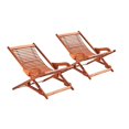 thumbnail image 1 of Ensemble de 2 Chaises Longues en Bois Dur, 1 of 2