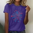 thumbnail image 2 of Odeerbi 4th of July Patriotic Shirt for Women Loose Fit Shirts Summer 2025 Casual Independence Day Printed Round Neck Short Sleeve Top Purple, 2 of 4
