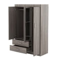 thumbnail image 5 of Miekor Furniture 3-Door Mirror Wardrobe with shelves, Gray BS7798, 5 of 6