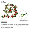 thumbnail image 4 of Uxcell Fake Vine Garland Flower Artificial Flowers Silk 15FT 16 Flowers for Home Wedding Party Red Pack of 2, 4 of 6