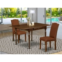 East West Furniture Dining Room Set Mahogany, MZEN3-MAH-66