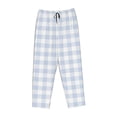 thumbnail image 4 of Fotbe Blue Checkboard Women's Pajama Pants,Sleepwear Pants,Pj Bottoms Drawstring And Pockets-Small, 4 of 9
