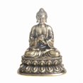 thumbnail image 1 of Estatua de Buda de latón envejecido, grande, 4,9 cm x 6,3 cm, meditación F, 1 of 3