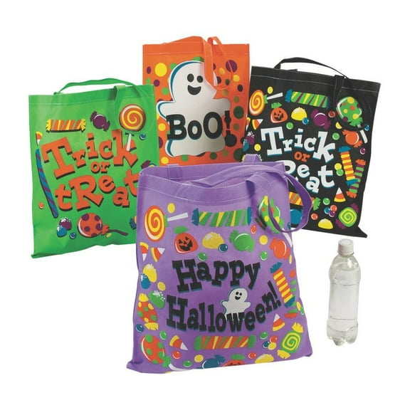 (Lg) Tricks And Treats Tote - Favor Bagss - 12 Pieces