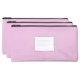 thumbnail image 1 of Unique Bargains Zipper Leatherette Money Deposit Bags with Clear Window, Purple, 3 Pack, 1 of 6