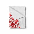 thumbnail image 2 of Hungary Soft Flannel Fleece Throw Blanket, Kalocsa Pattern Boho with Carnation Cornflower and Birds Hearts Blooms Print, Cozy Plush for Indoor and Outdoor Use, 70" x 90", Red White, by Ambesonne, 2 of 6