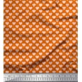 thumbnail image 1 of Soimoi Orange Velvet Fabric Pink Heart Printed Craft Fabric by the Yard 58 Inch Wide, 1 of 3