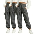 thumbnail image 2 of hengsof Three Pack Solid Color Jogger Pants for Boys and Girls Elastic Waist Side Pocket Sweatpants Casual Comfort Fit Trousers for Active Play Size 4-14 Years, 2 of 5