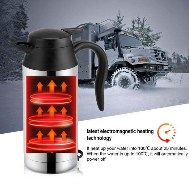 LHCER 12V 750ml en acier inoxydable bouilloire de chauffage de voiture  électrique tasse tasse de café bouteille d'eau de voyage, bouteille  électrique de voiture, bouilloire de chauffage de voiture 