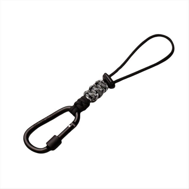 Cordón con Mosquetón, Gancho de Copa, Accesorio de Escalada, Mochila, de Paracord para Exteriores, Color Negro.