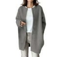 thumbnail image 2 of Baberdicy Women's Solid Long Cardigan, Mid-Length Knit Coat, Library Study & Weekend Brunch , Solid Long Cardigan, Mid-Length Knit Coat, Casual Layer Grey L, 2 of 5