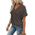 thumbnail image 5 of Taqqpue Womens T Shirts Summer Tops Short Cap Sleeve V Neck Casual Tees Loose Fit Plus Size Blouses for Women S-XXL, 5 of 9