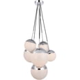 thumbnail image 1 of Living District LD6094C Eclipse 6 Lights Pendant Ceiling Light with Frosted White Glass, Chrome, 1 of 1