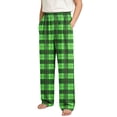 thumbnail image 3 of YUANxueke Plaid Pants for Girls Boys Elastic Waist Straight Leg Comfy Pants with Pockets,Green,13-14 Years, 3 of 6