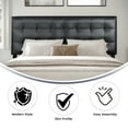 thumbnail image 5 of BizChair Button Tufted Upholstered Queen Size Headboard in Black Vinyl, 5 of 12