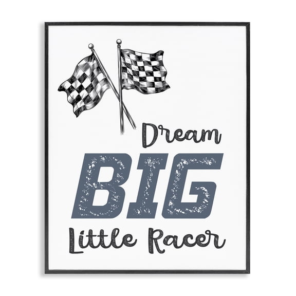 Stupell Industries Eclectic Dream Big Little Racer Black Framed Giclee Art, 11 x 14, by Christine Simpson Art