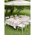thumbnail image 4 of Outdoor Tablecloth with Umbrella Hole for Patio/Picnic/Party/Camping, Brown Stripes Waterproof Table Cloth Rectangle Table Cover Washable, Minimalism Ombre Waves Abstract Textures (60"x 102"), 4 of 8