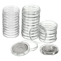 Uxcell Dollar Coin Holders, Plastic Coin Capsule Coin Collection Supplies Container Clear 26mm