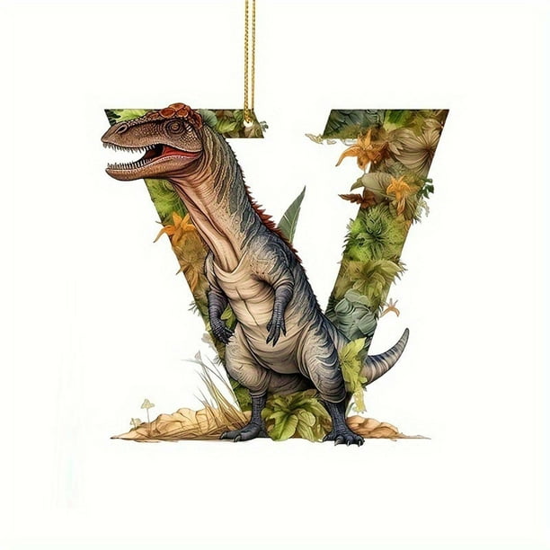 ¡Ahorra con Ofertas!, Colgante acrílico navideño con forma de dinosaurio y 26 letras Akmoler