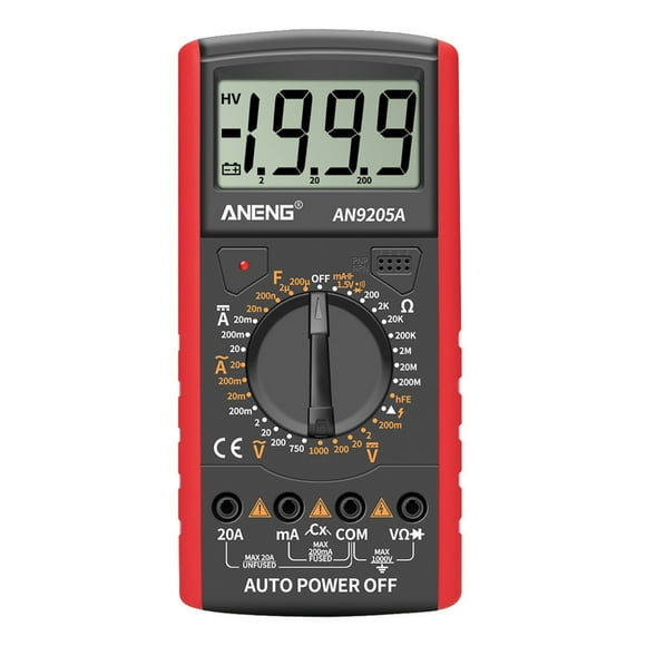 ANENG AN9205A Multimètre Numérique Écran LCD 3 1/2 Portée Manuelle 1999 Compteur Universel AC DC Res