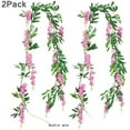 thumbnail image 3 of Viworld 2Pcs 6Ft/Piece Artificial Flowers Wisteria Garland Artificial Wisteria Vine Hanging Flower Greenery Garland for Home Garden Outdoor Wedding Arch Floral Decor (Pink), 3 of 7